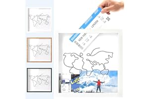 Jastown Abenteuer Archivbox,20 * 20cm Reise Sammelbox,Reiseabenteuer Archiv Schattenbox,Tickets Shadow Box mit Slot,3D Bilderrahmen,Holzrahmen Reisetickets Box für Wand und Tischdekoration (weiße)
