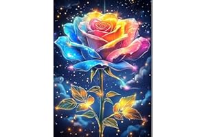 CEOVR Rose Peinture Diamant Adulte Couple,30x40cm Diamond Painting Adulte​ Fleurs Colorées,5D DIY Diamond Art Kit