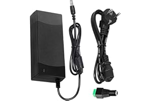 KQWVZ Adaptador de Alimentación 24V 6A, AC110-240V a CC 12V 10A 120W Convertidor de Corriente, 5,5 mm x 2,5/2,1mm Adaptador de Corriented, para Cámara CCTV, Cámara de Vigilancia, Impresora 3D