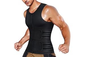 Junlan Canottiera Dimagrante Uomo Neoprene Fascia Addominale Gilet Sauna per Sudore Allenamento Body Shaper Hot Thermo Dimagrire Fitness Sudorazione