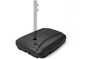 OMERAI Parasol Base 75kg for Outdoor Garden Beach Patio Parasol Stand for Balcony Yard Sun Shade with Wheels Umbrella Stand Heavy Duty Base 60kg Water & 75kg Sand Filled, Diameter 70mm 80x60x15CM