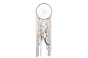 Pink Pineapple Dreamcatcher Traditionelle mit Federn: Handgemachter Traumfänger - String Natürliche Farbe - Großer Traumfanger (27 x 91 cm)