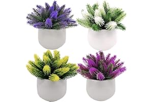 Fycooler Sztuczne krzewy sukulenty rośliny doniczkowe zestaw - dekoracyjny sztuczny sukulent roślina sztuczne plastik roślina roślinność wewnątrz i na zewnątrz dom biuro biurko łazienka kuchnia zrób to sam dekoracja zestaw prezentowy 4 szt