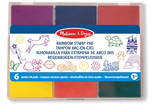 Melissa & Doug - Encre Arc-En-Ciel Pour Tampon - Tampon À Encre Avec Couleurs - Loisir Créatif Enfant - Jouet D'Activité, De Développement Et D'Apprentissage - Cadeau Enfant 3 Ans Et +
