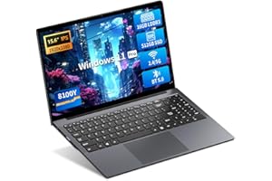 AUKABREX PC Portatile 15.6 Pollici, Win 11 Notebook Core I3-8100Y CPU, Notebook 16GB RAM 512GB SSD, Laptop 1080P IPS FHD Schermo, Portatile con Type-C+TF Card Slot+Mini HDMI+USB3.0+Mini-HDMI+BT5+Webcam+WIFI5