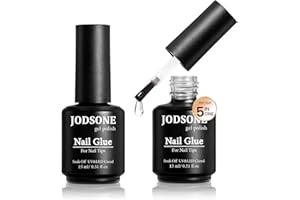 JODSONE 2 x 15 ML Nail Glue, Pegamento Uñas Postizas, para Uñas Postizas, Nail Extend Pegamento, Soft Gel Tips, Acrílicas y Uña a Presión, Necesita Curar Bajo Uv Lámpara