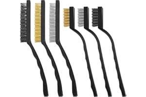 DOES NOT APPLY 6 Pièces Brosses Métalliques pour Enlever Rouille, Brosses en Fil de Nylon et de Cuivre, Brosses de Nettoyage de Peinture pour Soudure Contre Scories et Rouille - 7/9 Pouces