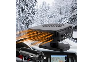 KUWUNG 12V Car Heater, 150W Portable Auto Heater Fan Anti-Fog Car Defroster 2 in 1 Fast Cooling/Heating Cigarette Lighter Car Fan for Vehicles Quick Heating Air