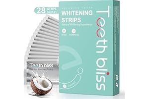 TeethBliss Teeth Whitening Strips for Sensitive Teeth - Natural Ingredients, Enamel Care Whitening, Removes Coffee/Wine Stains, Ideal for Coffee Drinkers & Smokers, 14 Treatments