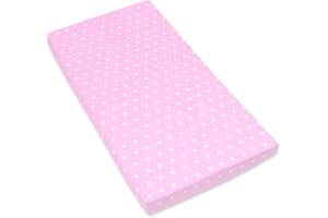 Amilian Drap-housse pour lit de bébé 60 x 120 cm, 70 x 140 cm, 100 % coton, pour lit de bébé, taille : 140 x 70 cm, motif : étoiles roses