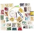 Qroof Aari Work,Maggam Work Materials Kit, Kundan Bulge, Aari Needles And Tools Combo Kit A Beginners Pack Set, Gold