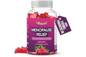 SUNSHYNE Menopause Relief with Evening Primrose Oil Gummies Supplement Pack of 60 - Supports Hormone Balance & Hot Flash Relief with Starflower Oil & Vitamin C D3 B6 - Bone Health & Immune Support