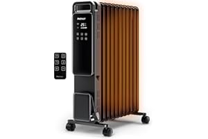 Pro Breeze OmniWarm Radiateur Bain d'Huile 2500W, 11 éléments - Chauffage Électrique - Écran Digital, Mode Éco, 3 Niveaux de Chauffage, Thermostat Réglable, Sécurité Anti-basculement & Minuteur 24H