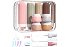 NuvaConx Reiseflaschen Zum Befüllen, 18 StüCk Silikon Reiseflaschen Set, Reiseset Flüssigkeiten Set mit TSA Genehmigt, Travel Essentials Nachfüllbare Reisegröße Flaschen, Reise Gadgets