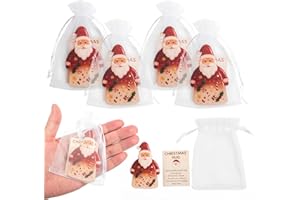 Zouwel 4PCS Christmas Pocket Hug, Christmas Pocket Hugs Gifts with Encouragement Cards, Cute Santa Claus Mini Charm Ornaments, Sentiments Keepsake Small Gifts for Friends, Family, Coworkers