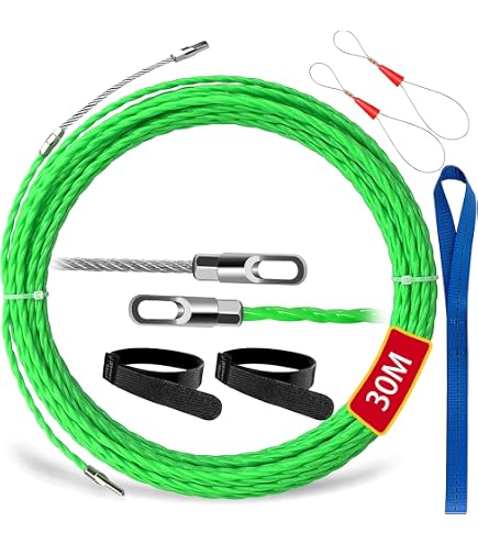 Aiguille Tire-Fil Électricien PROFERCA 30m - 4.5mm, Force Poussée Max, Terminals Interchangeables