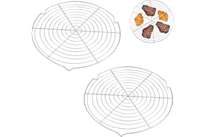 Prmape 2 Pcs Rack di Raffreddamento Rotondo 32.5cm Cremagliera di Raffreddamento della Torta per Cibi Rotondo Griglia di Raffreddamento da Forno Griglia