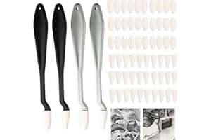 WanderGo 4 herramientas de dibujo de bocetos, difuminadores de arte con 60 cabezales de esponja, recortadora de bocetos para estudiantes, artistas, dibujo de bocetos y pintura de detalles (gris,