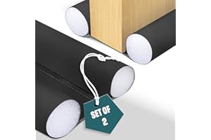 VOUNOT® Lot de 2 Boudins de Porte Isolants 96cm Découpables Bas de Porte Coupe-Froid Anti Courant d’air Isolation Phonique Anti Bruit Joint Universel pour Entrée et Maison Noir