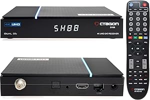 Octagon SX88 V2 (Version 2) 4K Sat Receiver + HM-SAT HDMI Kabel, Smart TV Streaming Box, 2 Betriebssysteme: Define OS & E2 Linux, YouTube, Mediathek, Web-Radio, schwarz, SX88 4K V2 Sat Receiver