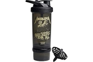 Smartshake Revive Metallica Protein Shaker Bottle With Storage – 750ml Protein Shake Bottles Metallica Merchandise Gift Shaker Cup, Guitar Gifts for Men, Rock Band Collection
