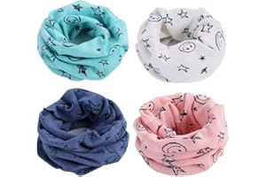 Richaa Infinity Echarpes pour Enfants Winter Cotton Neck Warmer pour Garçons Bebe Filles Collier O-Ring Cols Écharpes Chapeau Bandana