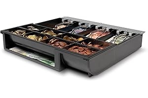 Safescan Modulo interno regolabile 4141T1 che organizza il denaro del cassetto, Modulo interno con 4 scomparti per banconote e 8 per monete, Adatto per i cassetti Safescan SD-4141 e HD-4141S