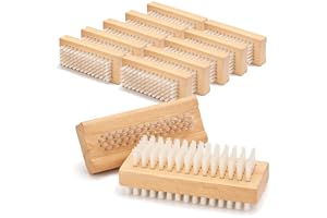 com-four® 12x nagelborste i trä, dubbelsidiga borstar för rengöring