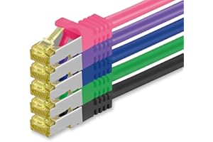 freiwerk 5x 1.5 M - CAT-7 Cat.7 Netzwerk-Kabel, Ethernet, Lan & Patch Kabel RJ-45 SFTP 10GB/s - 5 Farben 02