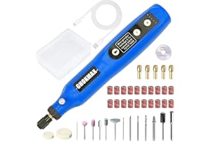 CHOKMAX Mini Multifunktionswerkzeug, 3.7V 5-Geschwindigkeiten Akku Mehrzweckschleifmaschine mit 42 Teilen Zubehör, LED Arbeitsscheinwerfer vorne Elektrisches zum Polieren, Reinigen und Gravieren