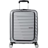 American Tourister, Sky Silver, 55 x 40 x 20 cm (with frontloader), Spinner S Easy Access | Easy Access Plata, maleta r&iacute;gida,