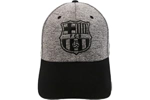 FCB Gorra Oficial FC BARCELONA - Gris Negro - Tallaje Adulto - Ajustable