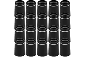 lasuroa 370 Golf Tapered Ferrules, Black Golf Club Shaft Ferrules with Single Silver Ring Golfing Shaft Builder Accessories for All Iron Shafts