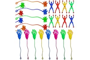 YEAPEAK 24 Stücke Klatschhand Kinder, Fenster Crawler Männer, Klebrige Glibberhände, Bunte Giveaway, Klatschhand, Klebrige Spielzeug, Mitgebsel Kindergeburtstag, Dehnbar Klebrige Spielzeug Für Kinder Party