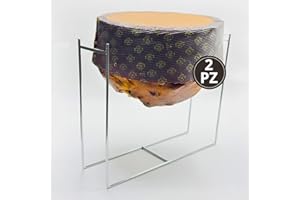 FAH FAMILY AT HOME FAH - Kit 2 Supporti per Spillone Panettone, Colomba e altri Lievitati fino a 1 kg, Ferri per Panettone in Acciaio Cromato, Facile da Usare, 28 x 8 x 23 cm, da usare con Forchetta per Panettone