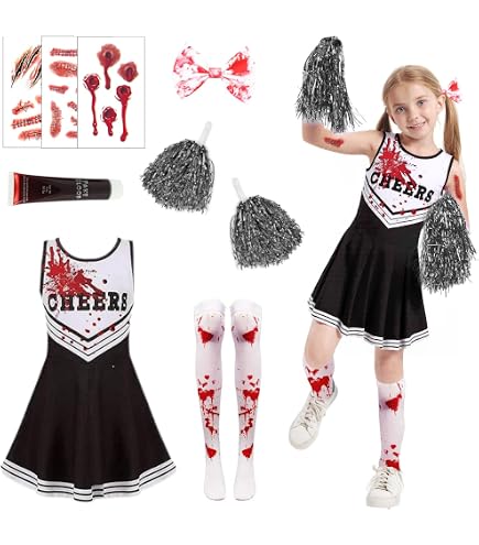 I LOVE FANCY DRESS Calze Sportive Bambini 2 Paia, Bianche Con Strisce Nere, Accessorio Per Costume Cheerleader Varsity
