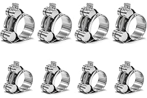 Xinjiayi 8 stycken slangklämmor rostfritt stål spännområde 20–22 mm 23–25 mm