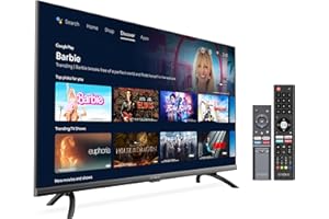 Strong SRT32HD5553 TV 32 pollici HD Smart Android TV Triplo Tuner DVB-T2/C/S2; Wifi integrato; H.265; 10 bit; CI; google assistant; 2 HDMI 2.0; Borderless 1,6 mm. Bluetooth. Doppio Telecomando