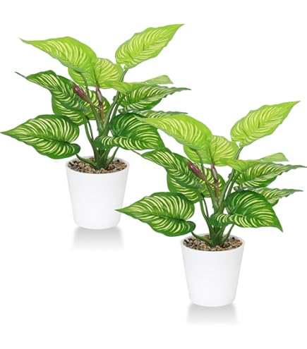 Kunst plantje in plastic pot Jinte wit Oosterik Home