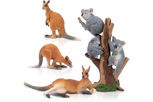 toymany Australian Wildlife Animal Figurines Includes Koala and Kangaroo Figure, Plastic Forest Animal Figures Toy Set, Cake Toppers Christmas Birthday Gift for Kids Toddlers