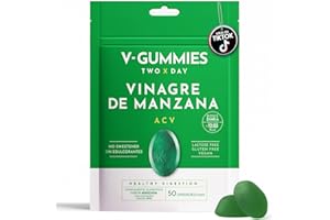 V-GUMMIES V Gummies - Gominolas de Vinagre de Manzana para Salud Digestiva - Apple Cider Vinegar Gummies - Sabor Natural a Manzana con Vitamina C y Pectina - 50 Unidades