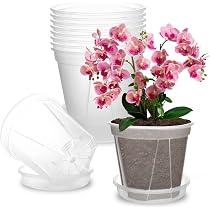 5 Stück Transparente Orchideentöpfe Mit Drainage-Löchern – Aus Kunststoff, Für Alle Zimmerpflanzen