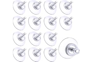 MOOSONO 35mm Suction Cups, Suckers for Window with Knurled Nut, Clear Suction Pads, 15 PCS PVC Suction Holder with Strong Adhesion, for Kitchen, Bathroom, Window, Mirror, Car, and Other Smooth Surface