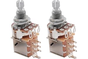 Musiclily B500K Metric Coarse 18-Spline Split Shaft Pots Push/Pull Linear Taper Potentiometers for Electric Guitar Bass (Set of 2)