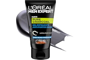 L'OREAL PARIS L'Oréal Paris Men Expert Pure Charcoal Gel Exfoliante Anti-Puntos Negros para Hombre, 100ml