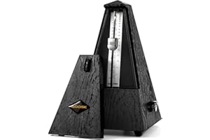 AODSK Mechanical Metronome,Universal Metronome for Piano,Guitar,Violin,Drums and Other Instruments,Standard,Black(black) (Wood Grain Black)