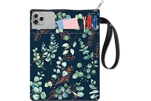 CRASPIRE Fundas para Libros con Hojas Fundas para Libros de Plantas Fundas Protectoras para Libros de Bolsillo Fundas de Tela Lavables con Cremallera Y Bolsillo Adicional para Amantes de los Libros