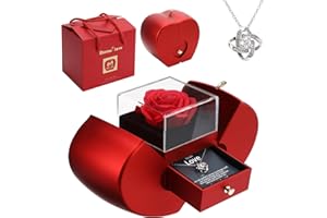 Wikay Preserved Real Rose Gifts for Women, Eternal Rose Gift For Her, Handmade Rose Flower Gifts For Her Wife Girlfriend Mum On Birthday, Gifts for Woman Wife Girlfriend Mother Birthday,Valentines