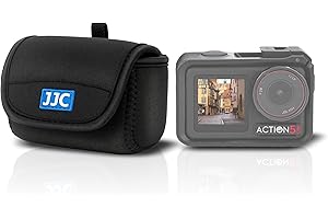 JJC Mini Carrying Case with Battery Storage Slot for DJI Osmo Action 6/5 Pro/4/3,Neoprene Action Camera Bag Small Pouch for Osmo Nano & Insta 360 Go Ultra Go3S Ace Pro/Pro 2 & Hero 13/12/11 w/without Cage