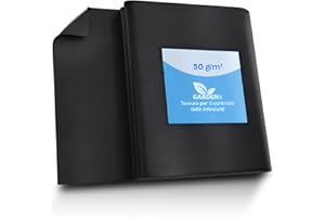 GARDENIX® 16 m² Tessuto Non Tessuto Anti Erbacce con Elevata permeabilità Acqua, Peso 50 g/m², Stabilizzazione UV(1,6m x 10m)